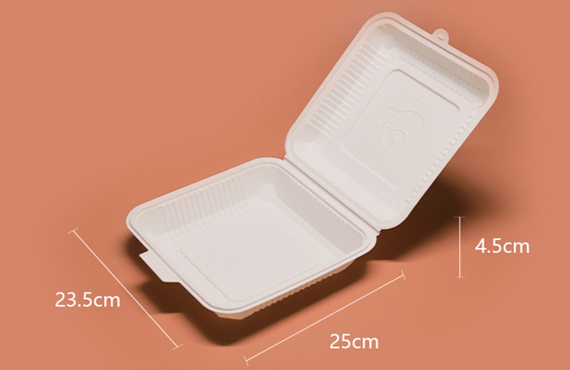 Safe and environmentally degradable packaging box 450 ml corn starch food container