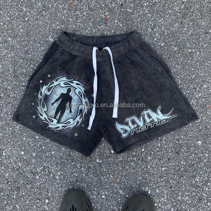 Custom Streetwear Vintage Two Piece Joggers Tshirt Stone Acid Wash Set for Men