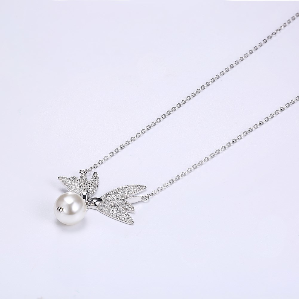 10mm Freshwater Pearl Butterfly 14.7'' 6.1g Chain Sterling Silver Jewelry Necklaces