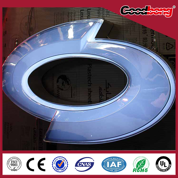 custom foreign vacuum forming arcylic outdoor 4s shop waterproof 3d led illuminated car logo