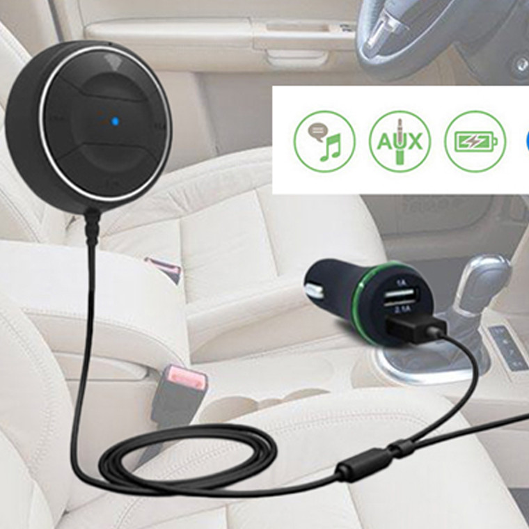 AUX Bluetooth 3.5mm Audio Output Receiver Car Kit Handsfree calling