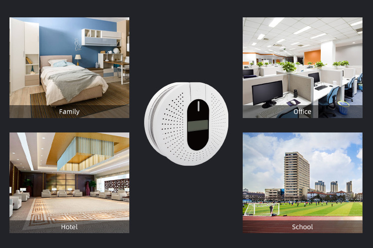 10 Year Life 90db Smoke Alarm And Carbon Monoxide Detector Fire Alarm Household With Digital Display