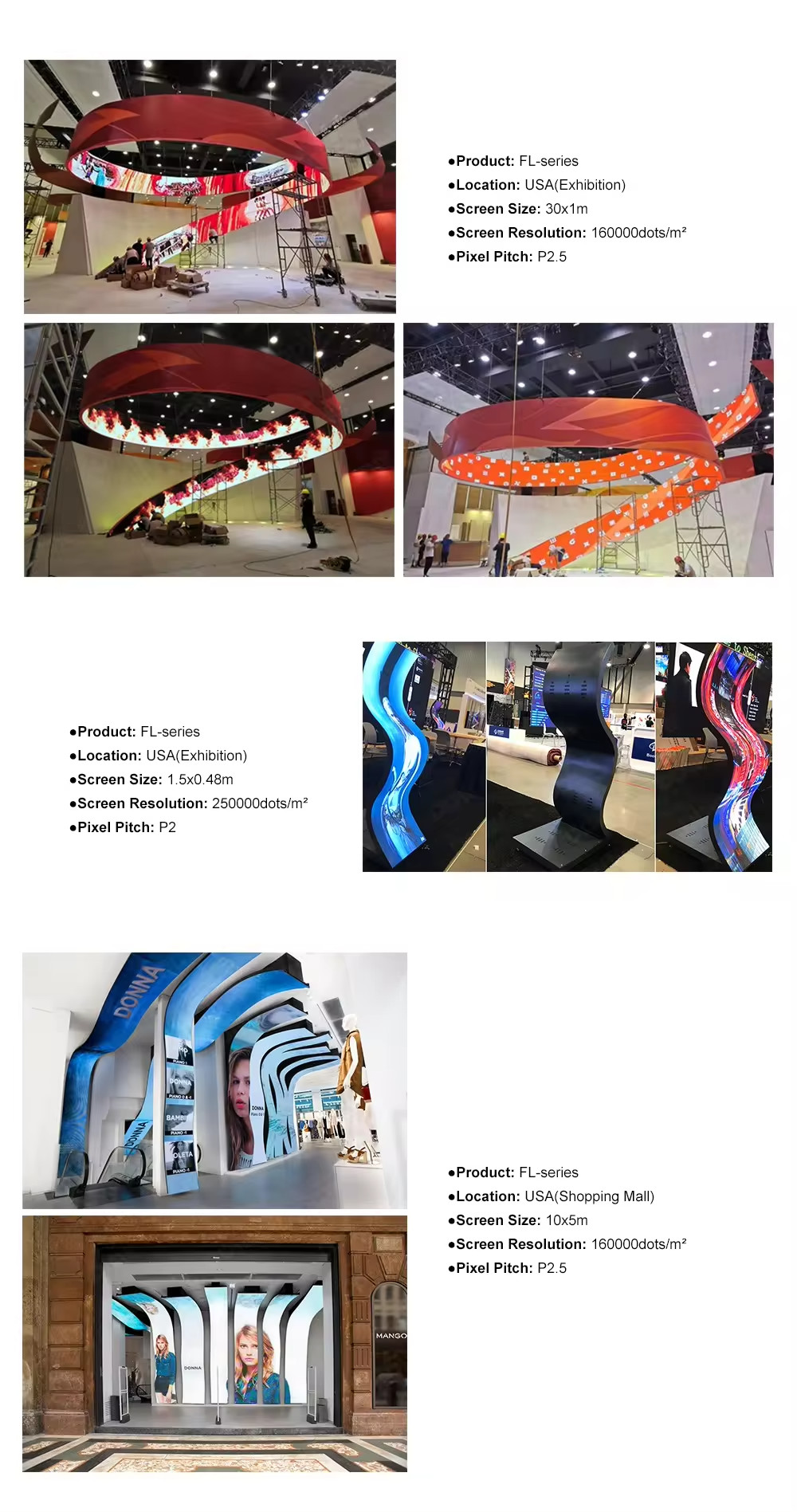 Full Color Curved Flexible LED Display Board With IP31 Certification Pixel Pitch 2.5mm Indoor Customized