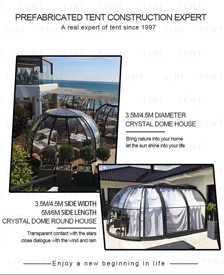 Outdoor 360 Degree Cystal PC Bubble Dome Tents Restaurant Igloo House