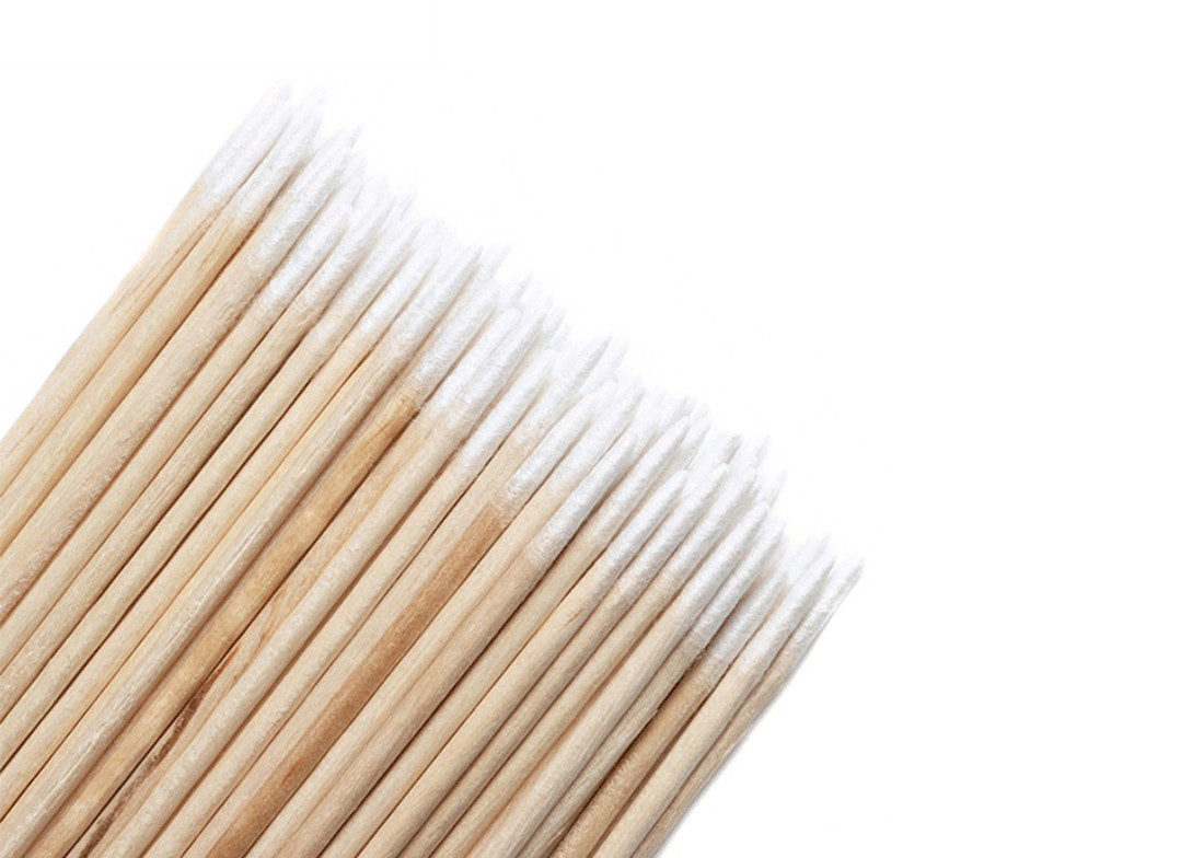 Wooden Handle Pointed Cotton Swabs Microblading Cotton Swabs Pointed Tip