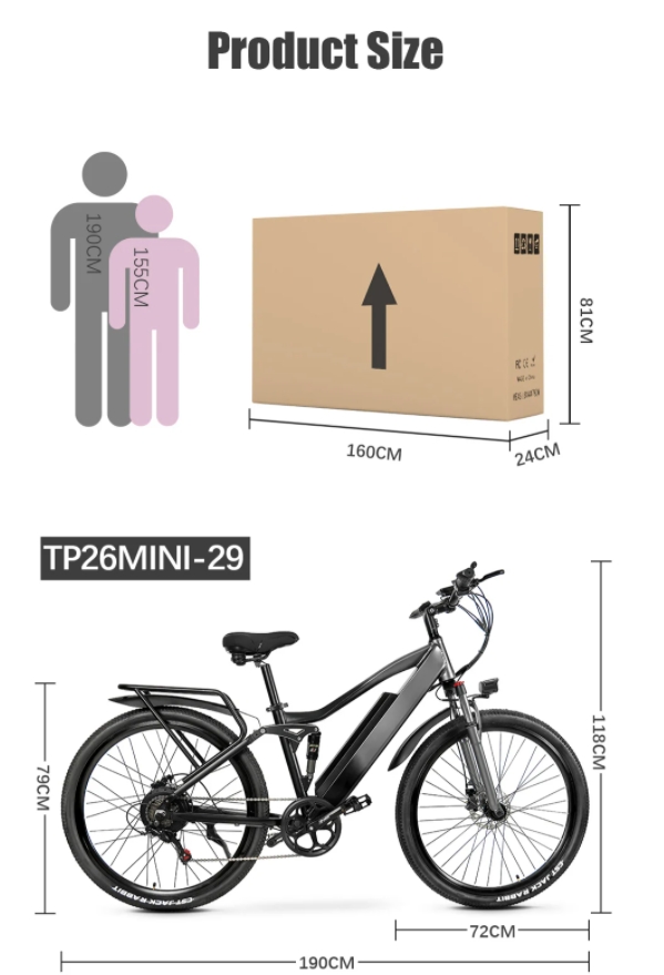 27 / 29 Inch Electric Mountain Bike With 750W Motor 48V 17Ah Lithium Battery