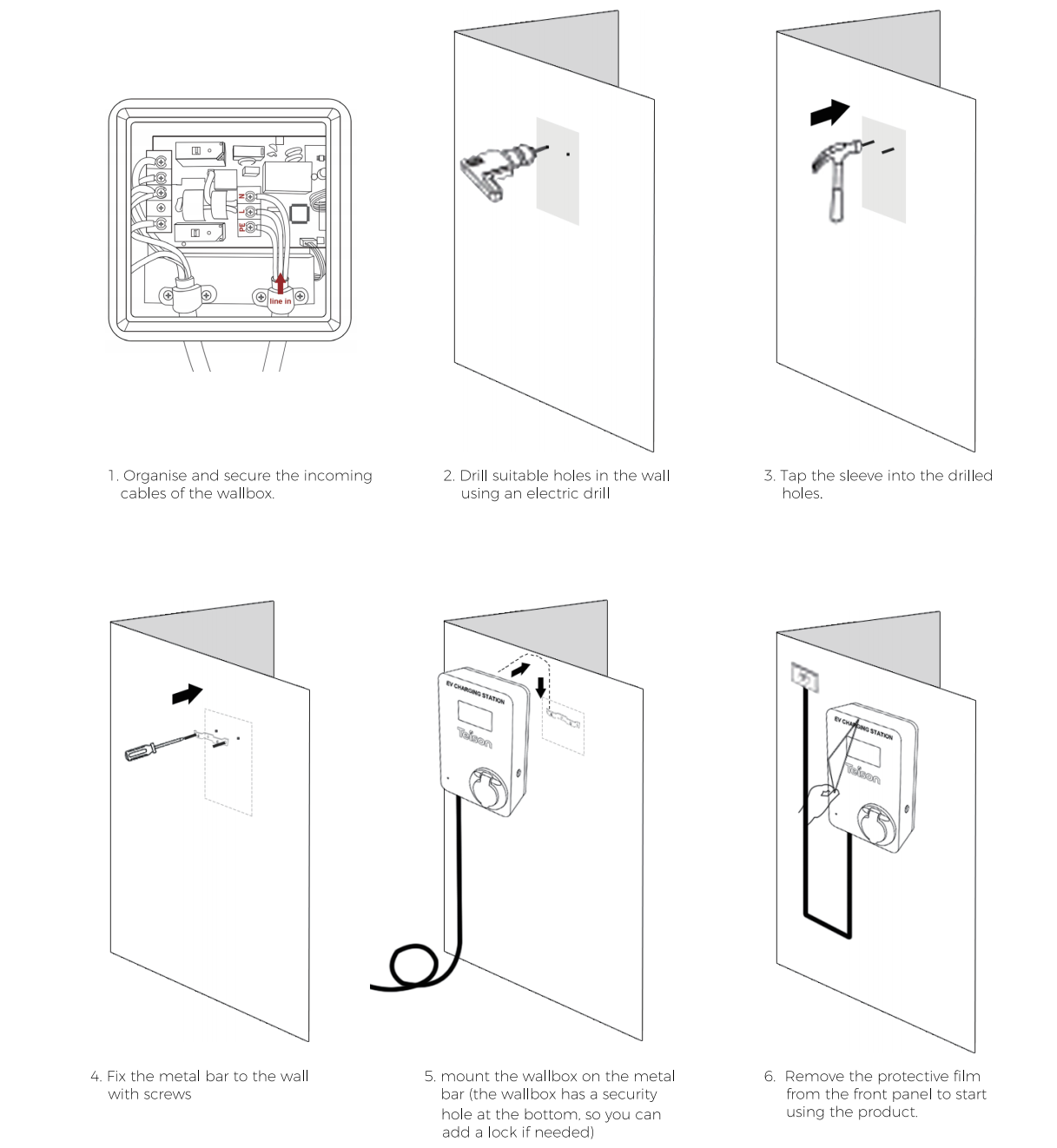Home Wall Mounted AC Fast Charging EV 11kw Commercial With Galvanized steel Housing material