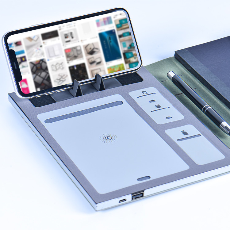 Luxury Business Wireless Charging Multifunctional Notebook With Power Bank