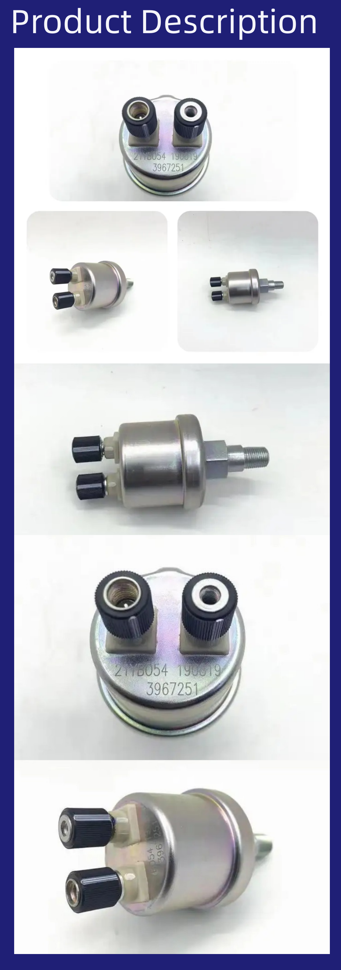 OE NO. 3967251 Cummins Engine Oil Plug for Truck Dongfeng 6BT 4BT 6CT Diesel Parts