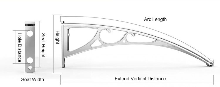 Transparent Polycarbonate Window Door Awning , Clear Polycarbonate Roof Canopy