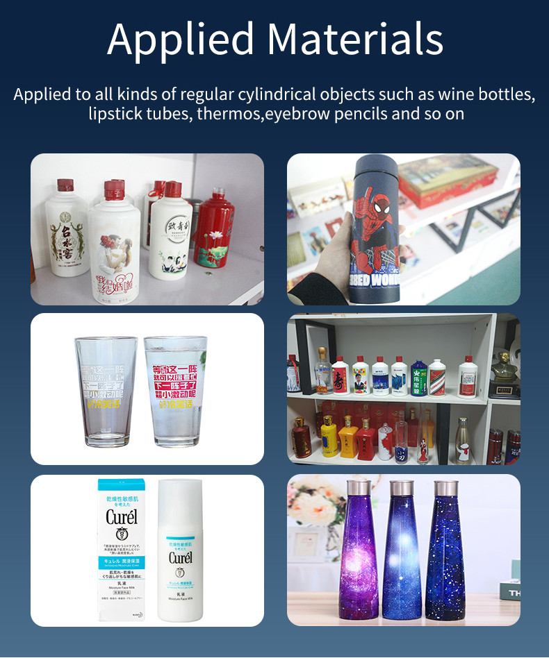 Printable Diameter 55-88mm Cylinder Printing Machine Zkmc Automatic Rotating Bottle Label Printing