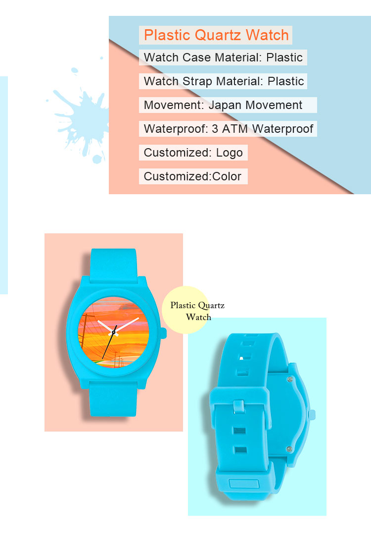 Durable Plastic Back Watches , Fashion Minimalist Student Wrist Watch