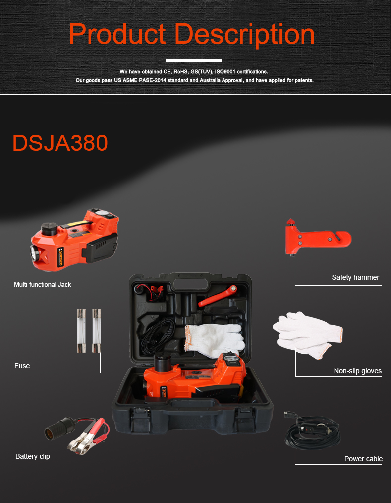 Multifunction Electric Hydraulic Trolley Jack With Air Compressor