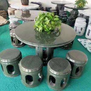  Chinese Style Natural Granite Stone Outdoor Garden Stone Table Round Shape Manufactures