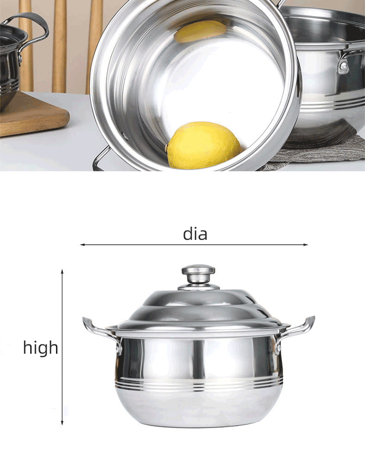 Multifunction Stackable Flat Bottom Kitchen Cooking Pot Set Stainless Steel Cookware Set With Lid