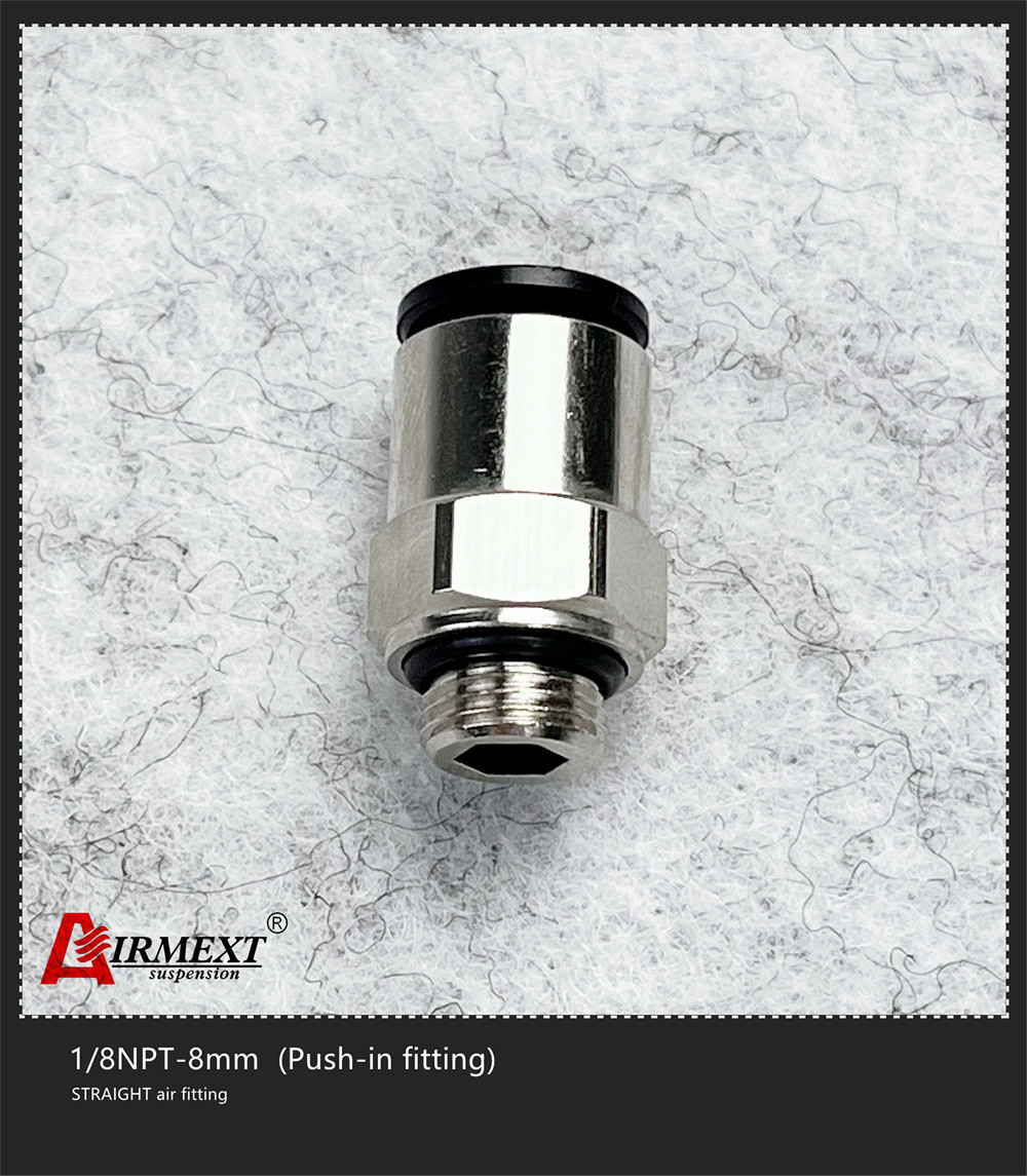 Equal Shape Push In Quick Connect Air Fittings Straight Elbow 1/8NPT-8mm