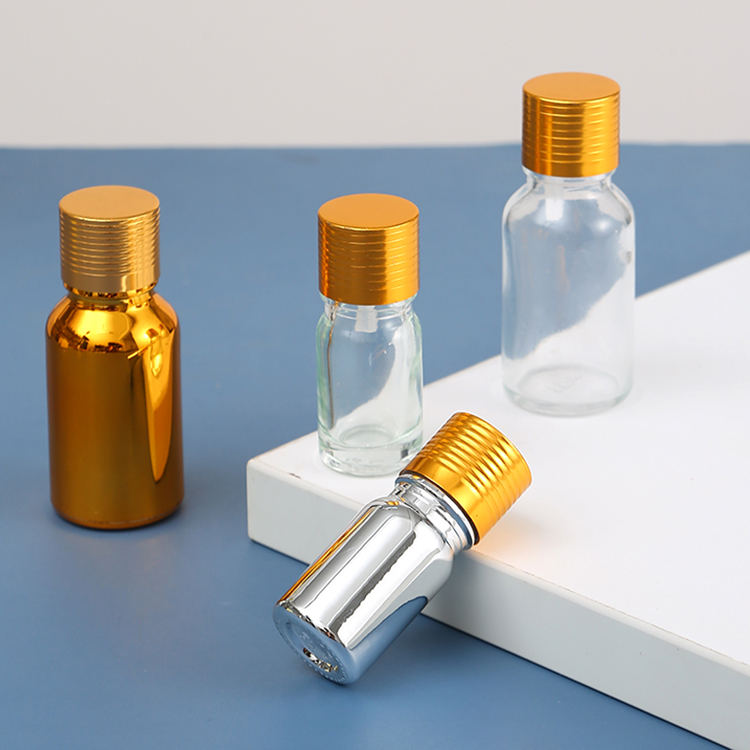 Customized Colors 15ml 30ml 50ml Clear Frosted Empty Mini Perfume Glass Serum Pump Bottle for Skincare Packaging