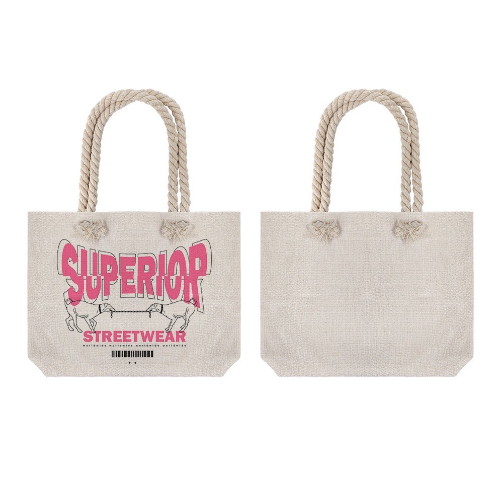 Customized Blank Linen Sublimation Jute Shopping Bag For Sublimation Printing