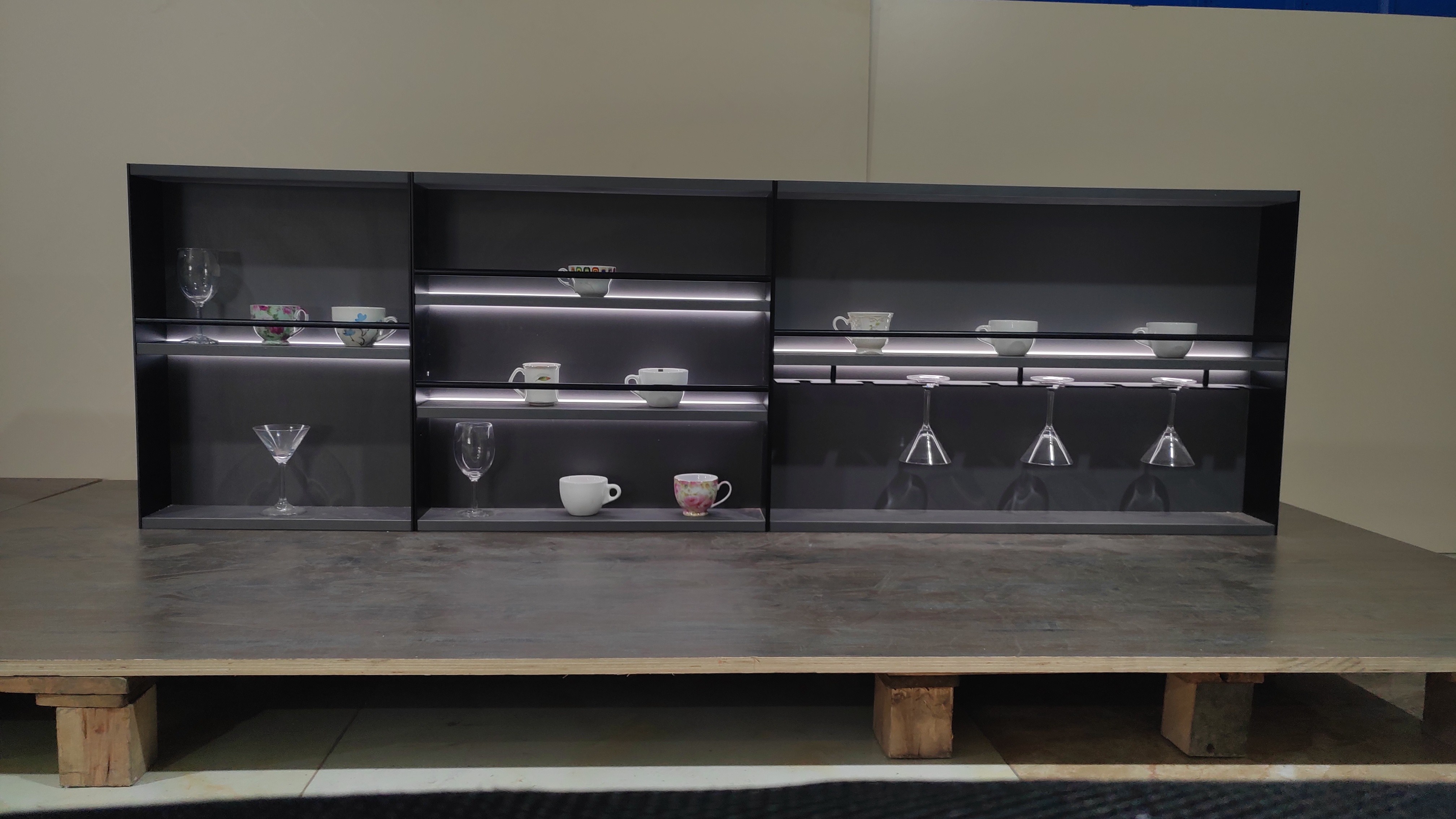 Kitchen Organizer Rack Shelf Storage Cabinet Backplane Light Table Shelf