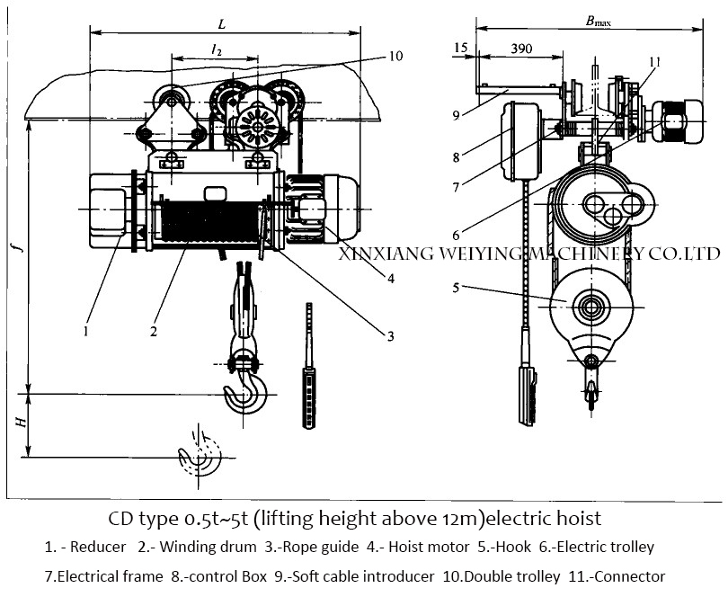 Customized Design Crane Using Portable Electric Hoist With Remote Control