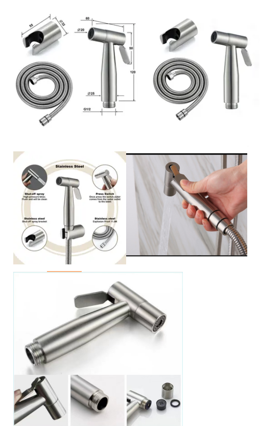 Bathroom Bidet Spray Kit 304 Stainless Steel Handheld Toilet Sprayer