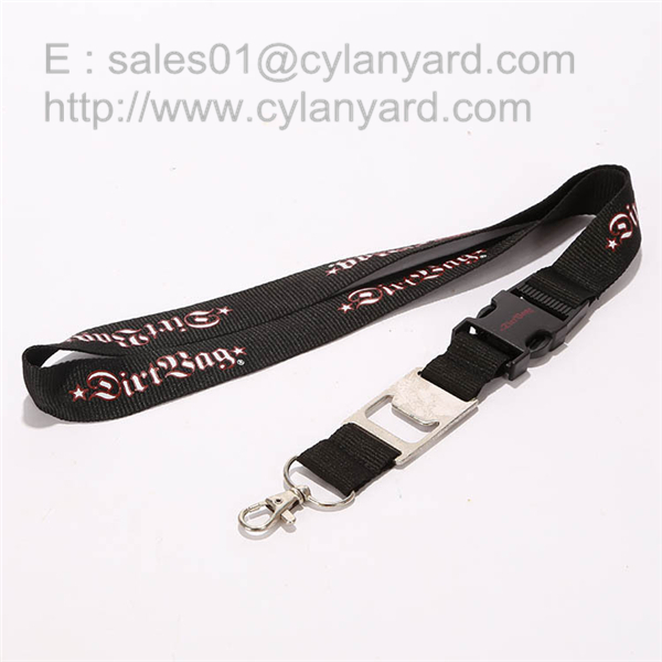 Camping lanyard with metal bottle opener