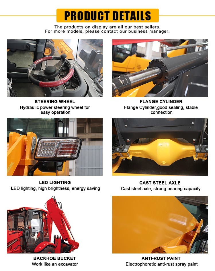 4x4 Wheel Drive 400kg-2.5ton Mini Tractor Backhoe Loader Towable With Snow Shovel