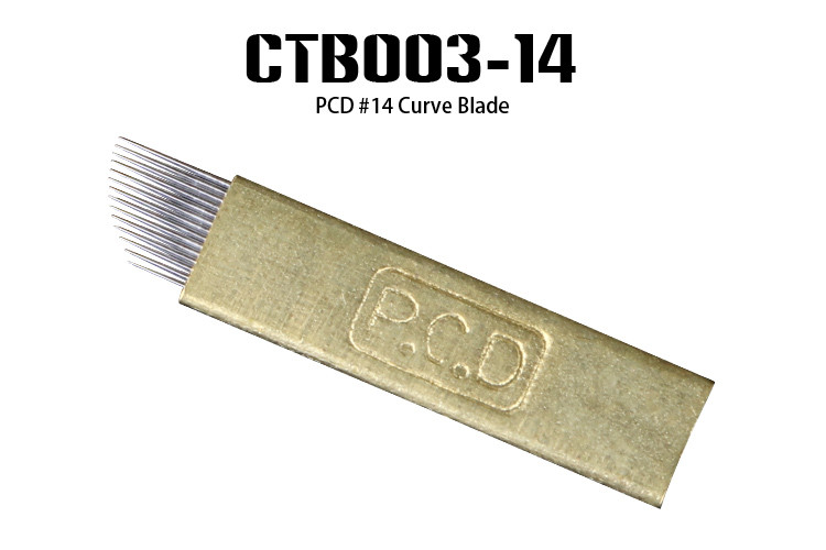 PCD #14 Curve Microblading Permanent Tattoo Eyebrow Gold Needle