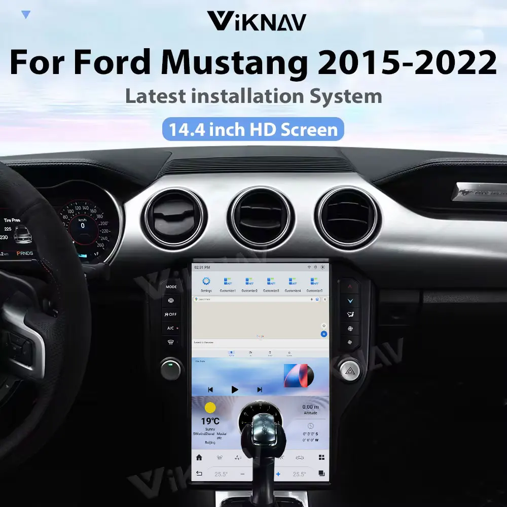 14.4 Inch Touch Screen Car Radio For Ford Mustang 2015-2022 Multimedia Player Head Unit GPS Nagivation Auto Stereo