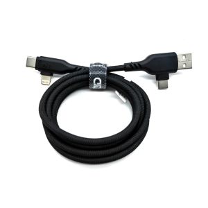 Nylon 2 In 2 Fast Charging Cable Customized Logo For Mobile Phone And Data