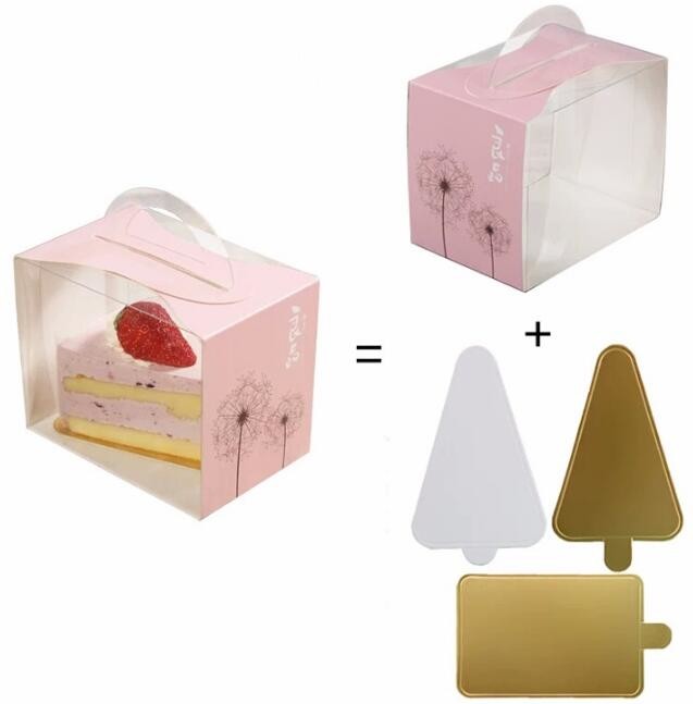 Wholesale custom Paper Cookies packing Cake Box with PVC window,Wholesale Plastic Square Birthday Wedding Packaging Clea