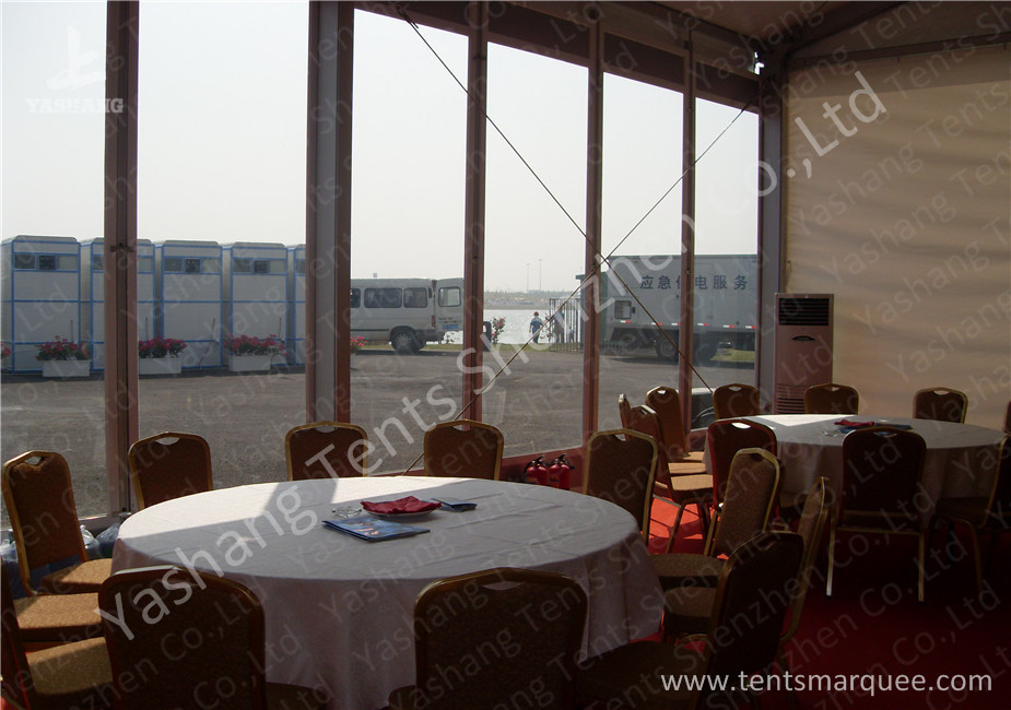 Portable 8X12M Outdoor Event Tent , Transparent Glass Wall Sport Event Tents