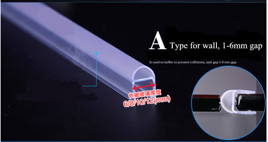 Modern Design Style Hotel Frameless Shower Door Bottom Seal for Water Barrier Creation