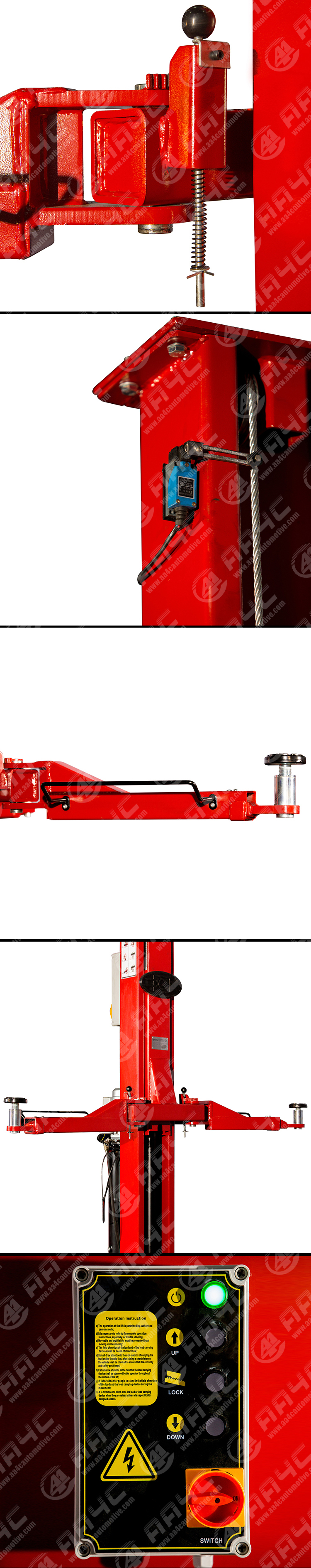 Automotive Two Post Hydraulic Car Lift For 8 Foot Ceiling 4T 8000 Lb Automatic Unlock