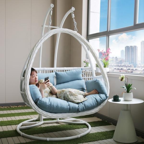 Outdoor Garden Balcony Patio Hanging Chair With Rattan Furniture Customized