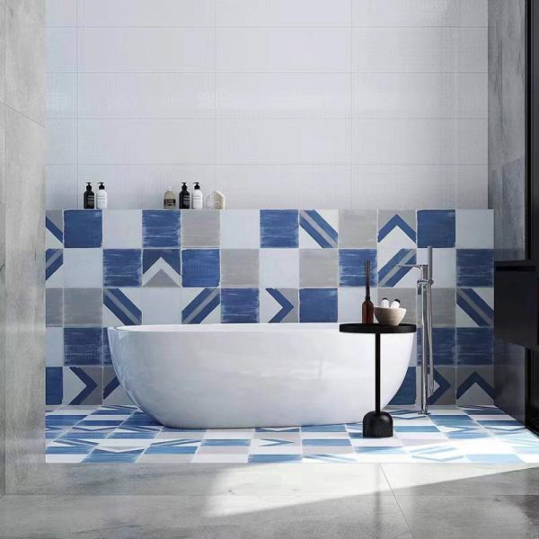 Nordic INS Style Black White Glazed Porcelain Tiles 300*300mm For Floor And