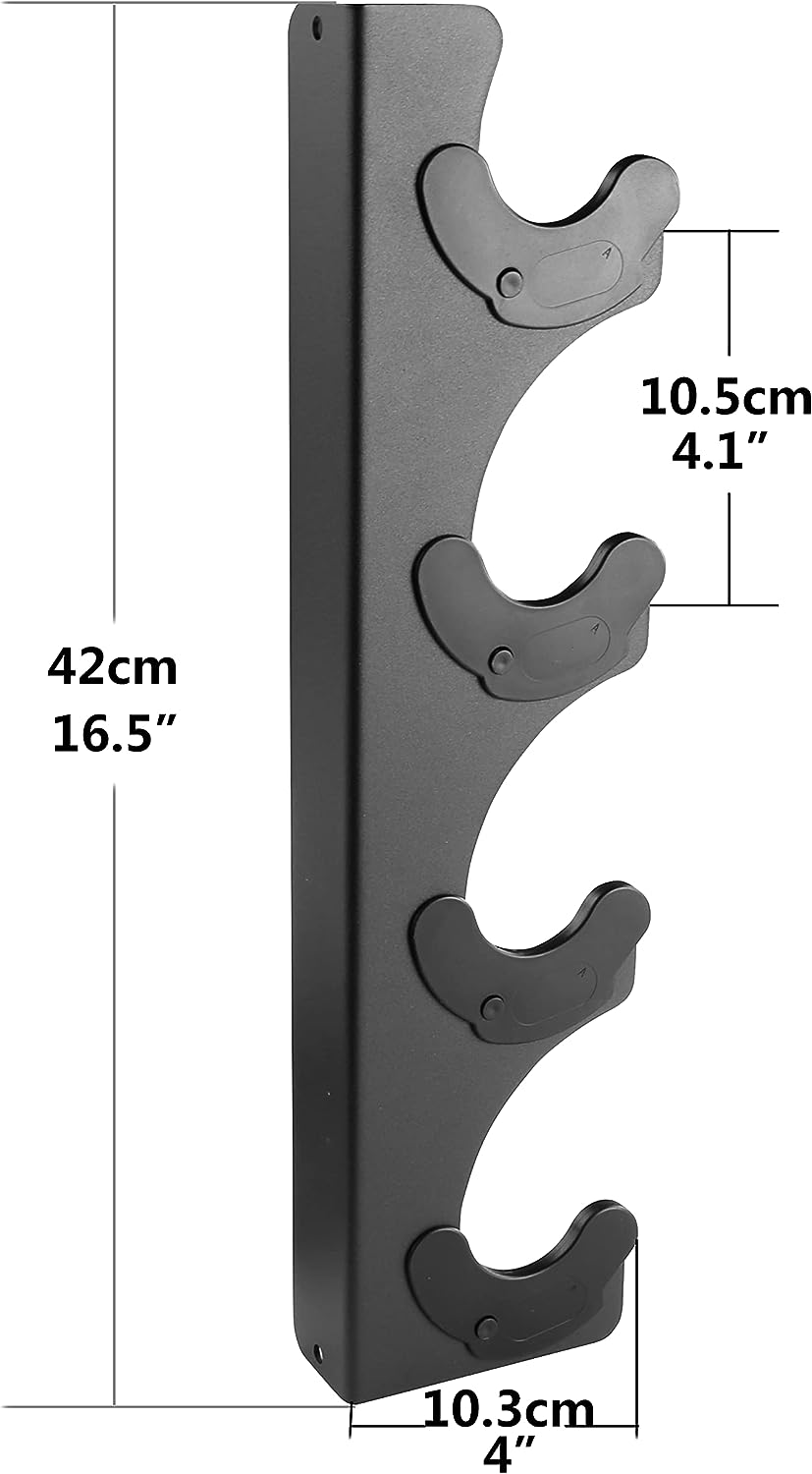 Barbells Gym Storage Bracket with Horizontal Barbell Rack 4 Bars Holder Wall Mounted