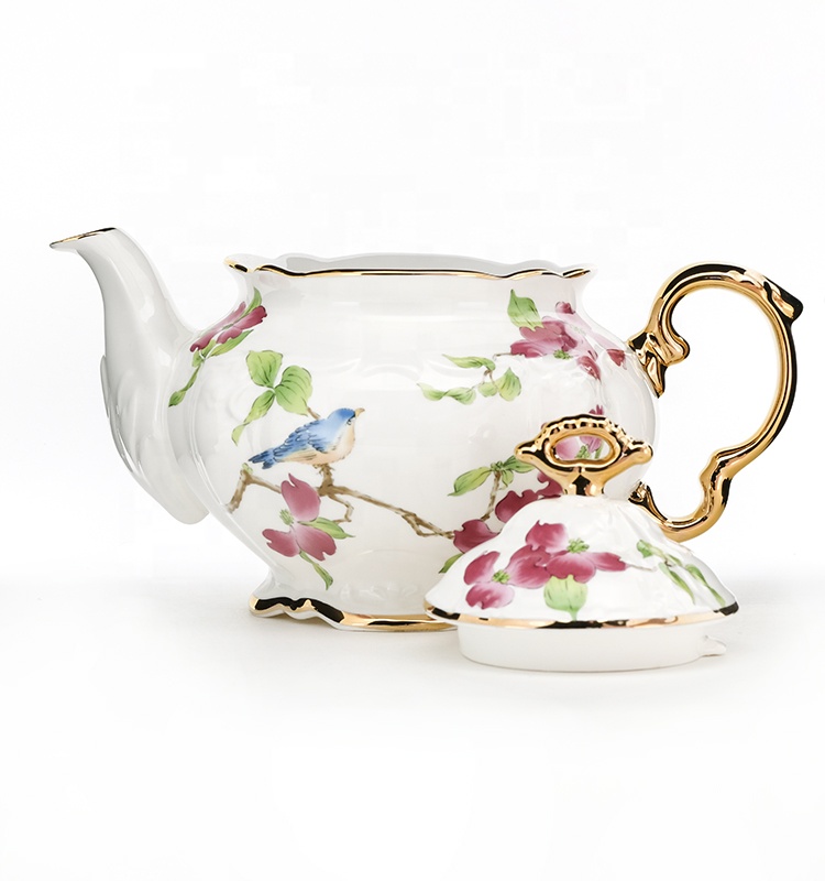 2 Litre Ceramic Teapot Ceramic Floral Teapot Large Capacity For Afternoon Tea