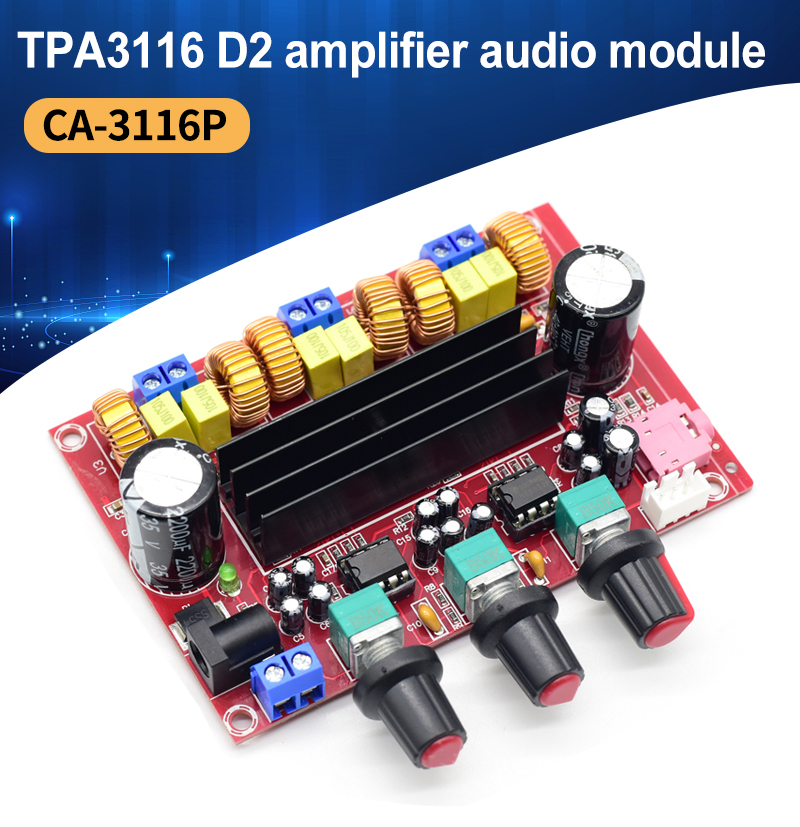 CA-3116P 2*50W+100W Digital Amplifier Board High-Performance Linear Audio Amplifiers TPA3116D2