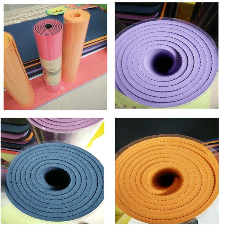 Soft PVC Carpet Flooring , Gym Exercise Non Slip Yoga Mat Folded Pattern