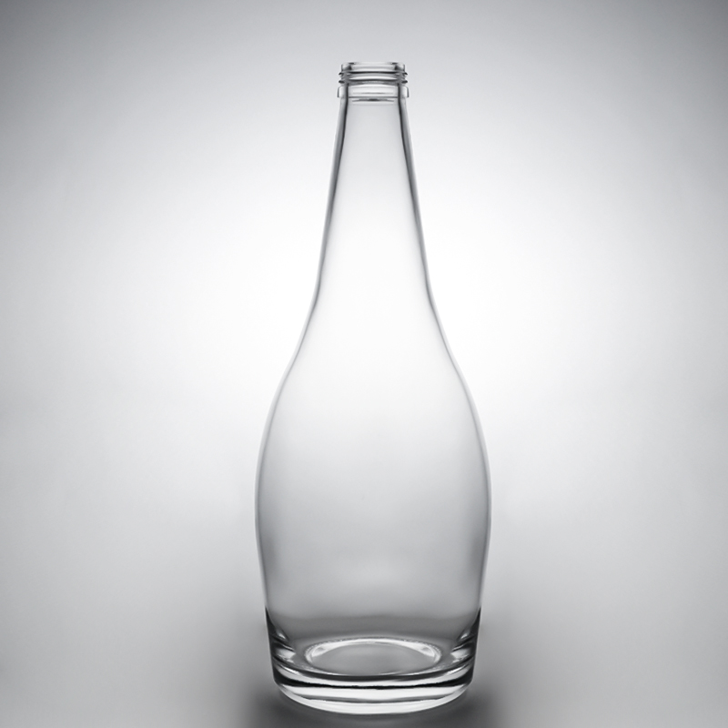 Custom Shape Glass Collar Material Manufacture Grade Liquor Bottles with Custom Caps