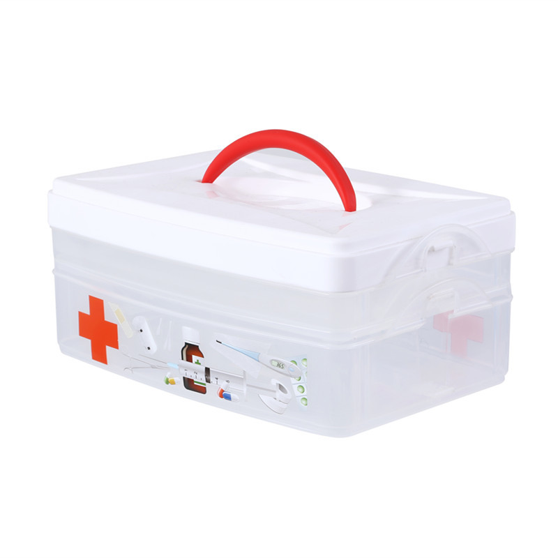 Medication Storage Box With Handle For Workplace Home Car
