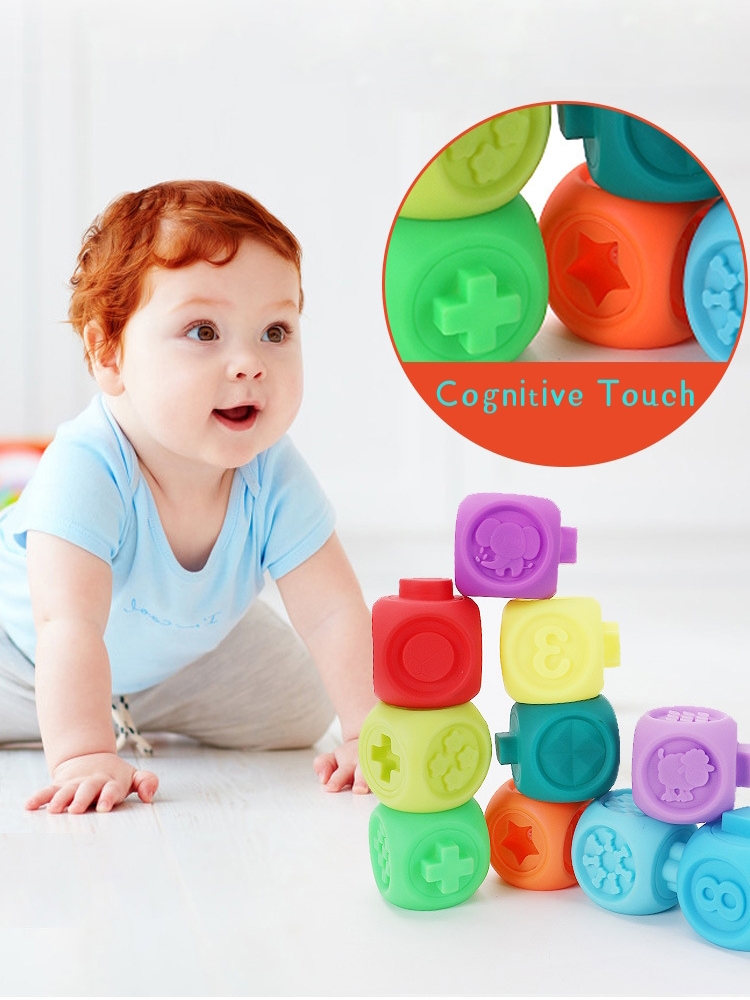 Full Support OEM/ODM PVC Puzzle Toy Animal Number Geometry Cognition Colorful Soft Building Blocks for Early Education