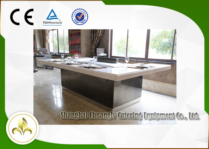 Mysterious Light Teppanyaki Hibachi Grill Table Customized 8 Seats Capacity