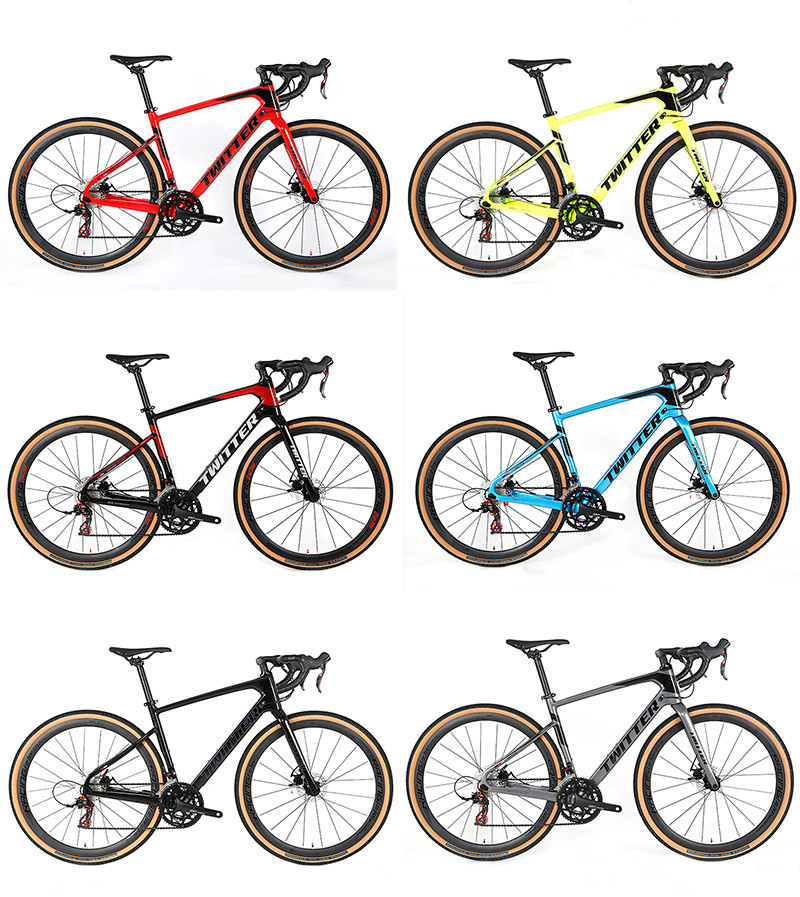 R8.7KG ETROSPEC 22S Carbon Fibre Gravel Bike Red 700x40C Tire For Men
