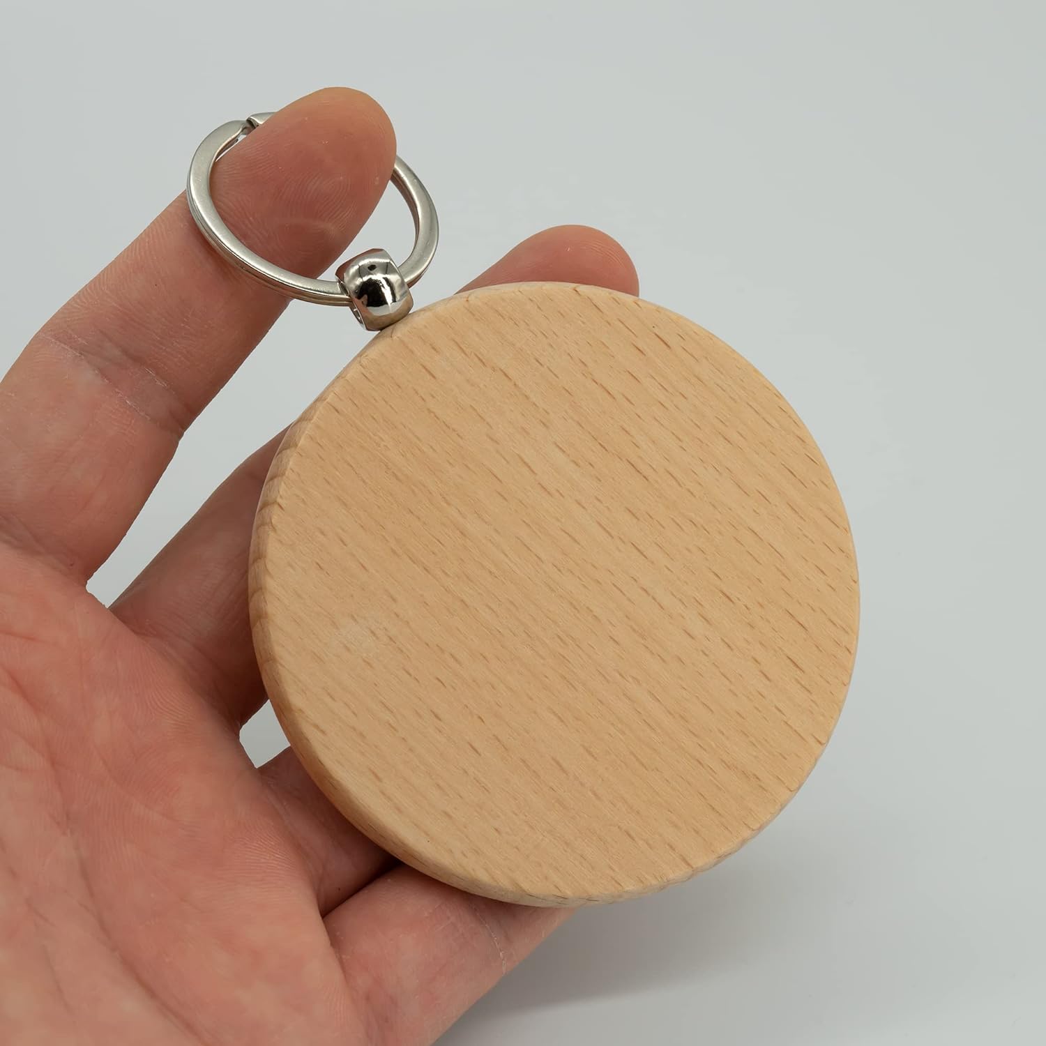 Ecofriendly Blank Wooden Key Chain Laser Engraving Logo Round Shape Wood Souvenir Gift