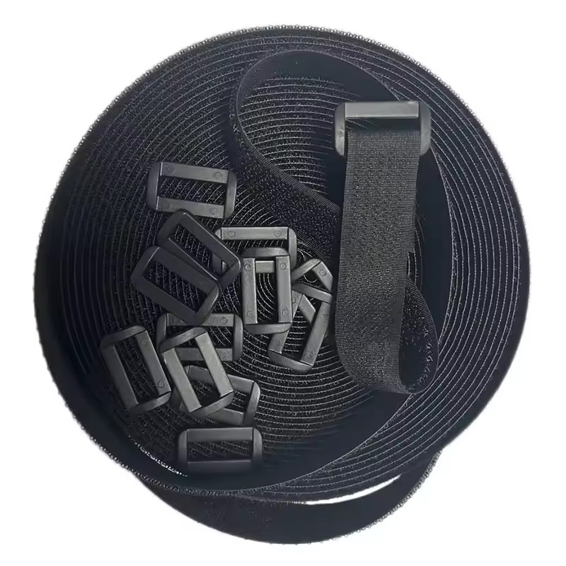  Nylon Hook And Loop Strap Black Velcro Straps Customized Color Size Manufactures