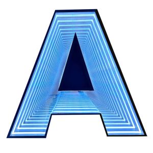 Acrylic Custom 3D LED Track Channel Letters Neon Mirror Infinity LED Sign