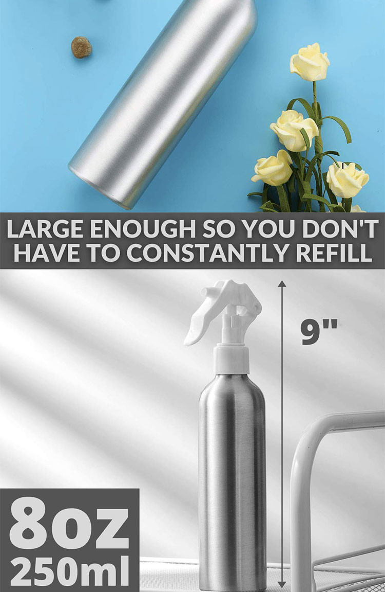 Silver Aluminum Pump Spray Bottle 100ml 200ml 300ml 400ml 500ml