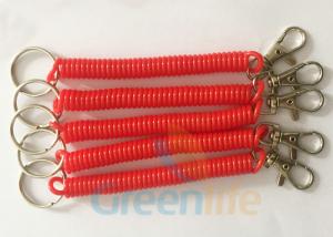  Red Key Spiral Coil Key Chains Safety Product Eco Friendly Strong PU Material Manufactures